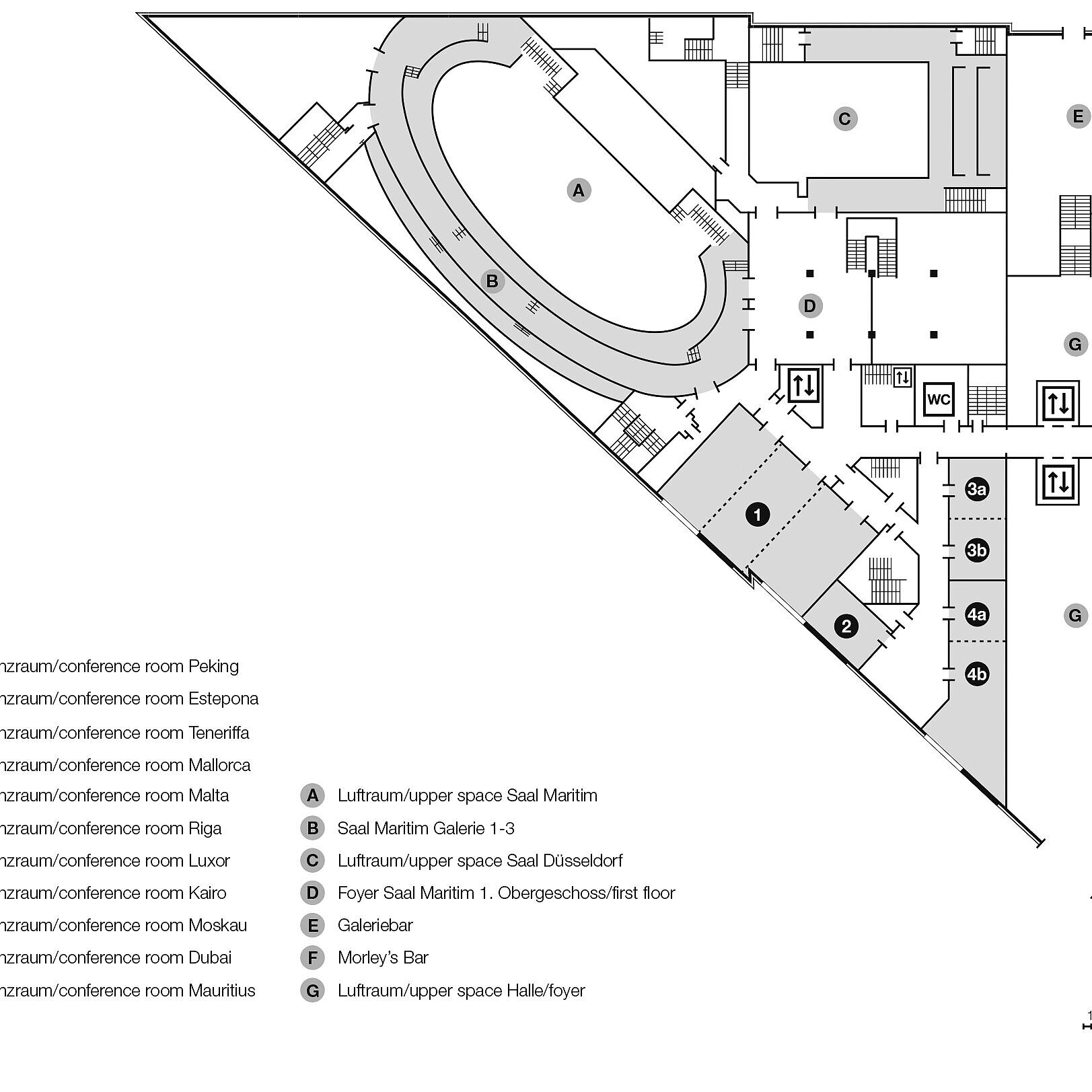 Floor plan, 1st floor | Maritim Hotel Düsseldorf