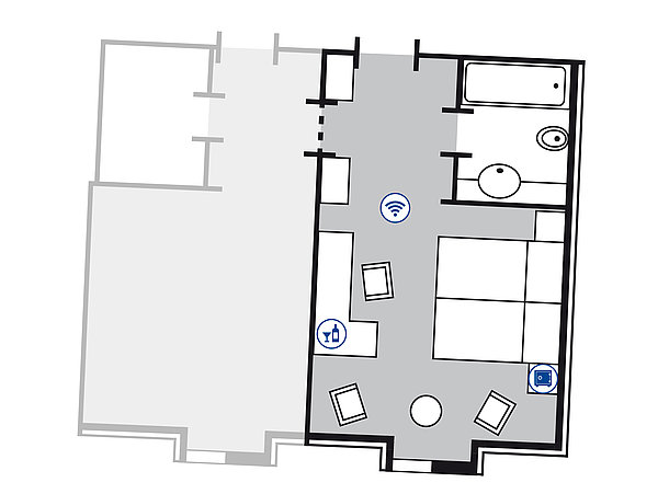 Plano de la habitación Classic | Maritim Hotel Mannheim