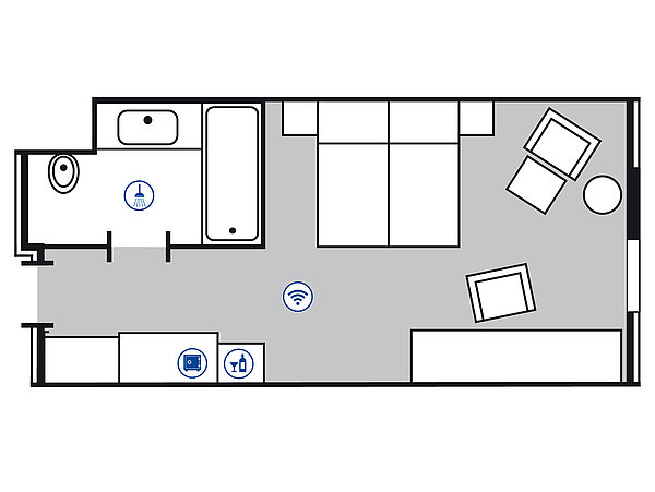 Plan de la chambre Comfort | Maritim Hotel Düsseldorf