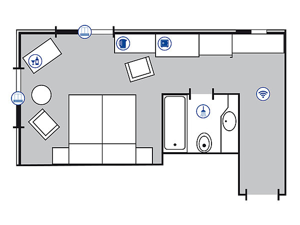 Zimmergrundriss SuperiorPlus Zimmer | Maritim Hotel am Schlossgarten Fulda