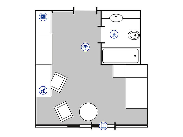 Room floor plan Comfort room | Maritim Hotel Bad Wildungen