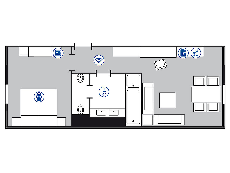 Room floor plan Junior suite | Maritim Hotel Stuttgart