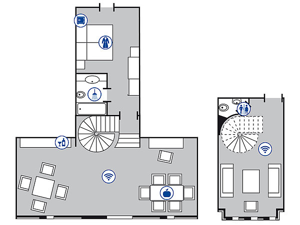 Plano de la habitación Suite Senior | Maritim Hotel Mannheim