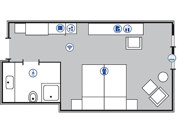 Zimmergrundriss Superior Zimmer | Maritim Hotel Darmstadt