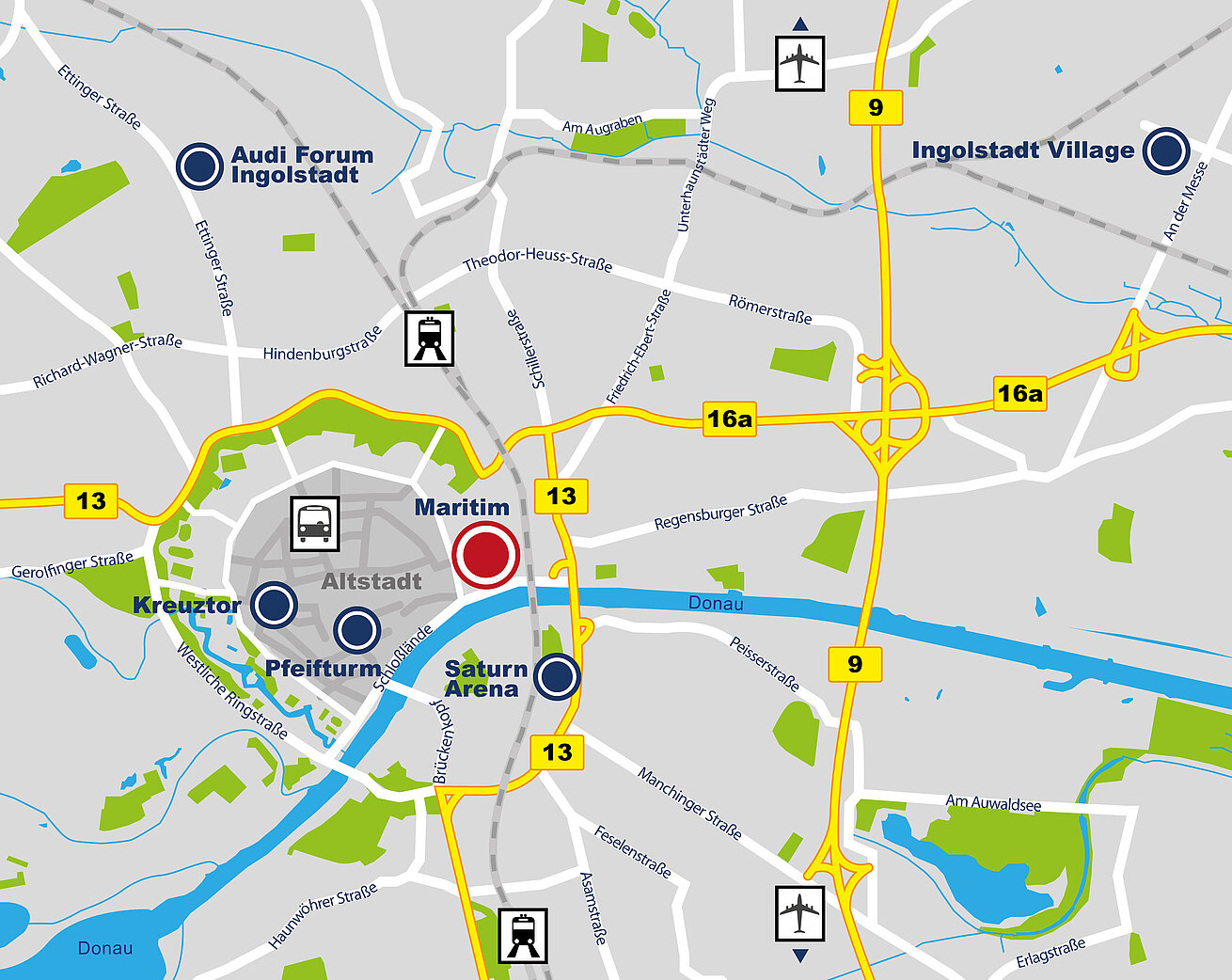 Plan d'accès Maritim Hotel Ingolstadt