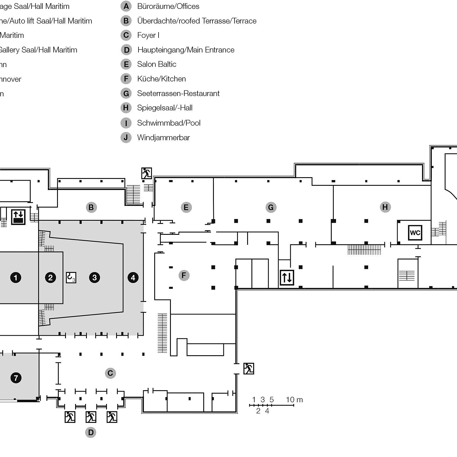 Plano de construcción, piso superior | Maritim Seehotel Timmendorfer Strand