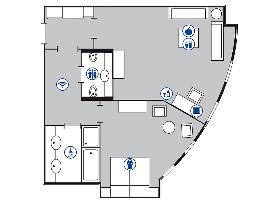 Planimetria della camera Suite | Maritim Hotel Bonn