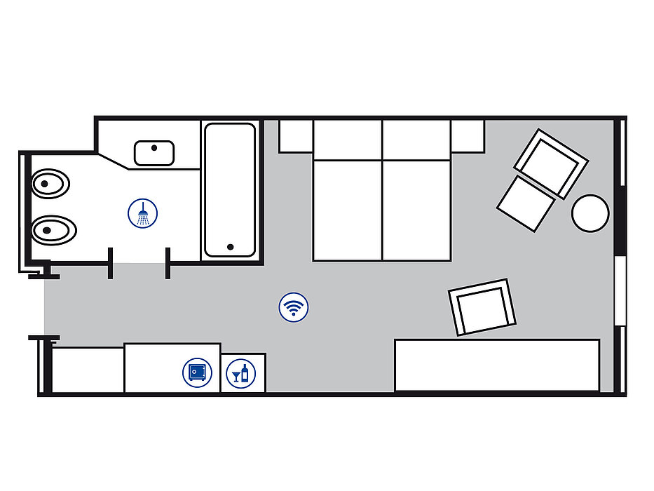 Plan de la chambre Superior | Maritim Hotel Düsseldorf 
