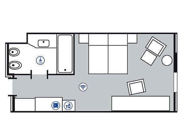 Plano de la habitación Superior | Maritim Hotel Düsseldorf 