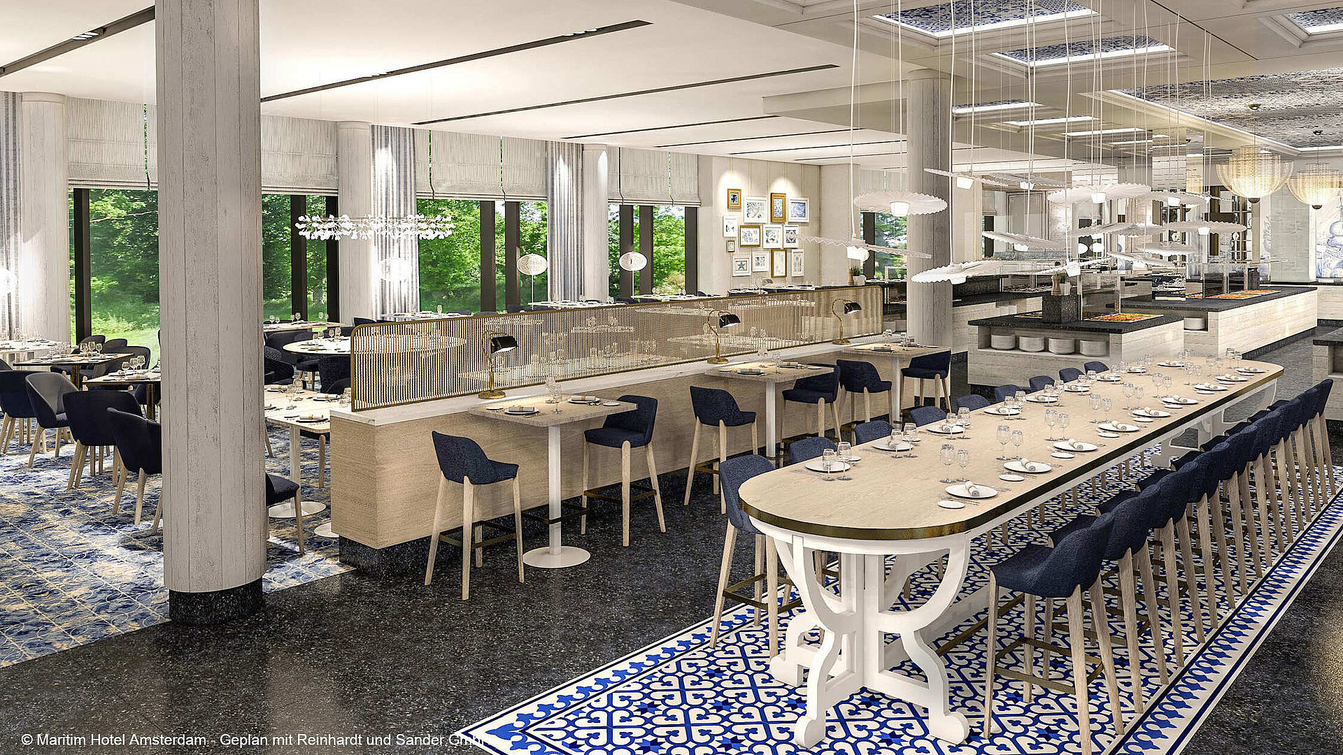 Restaurant Loef Restaurante luminoso del Maritim Hotel Amsterdam con detalles modernos