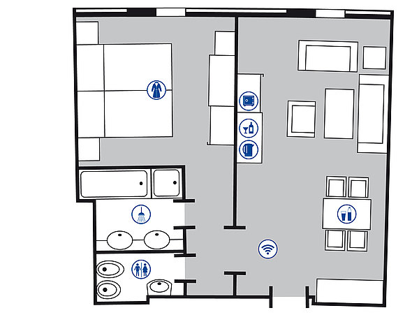 Zimmergrundriss Junior Suite | Maritim Airport Hotel Hannover