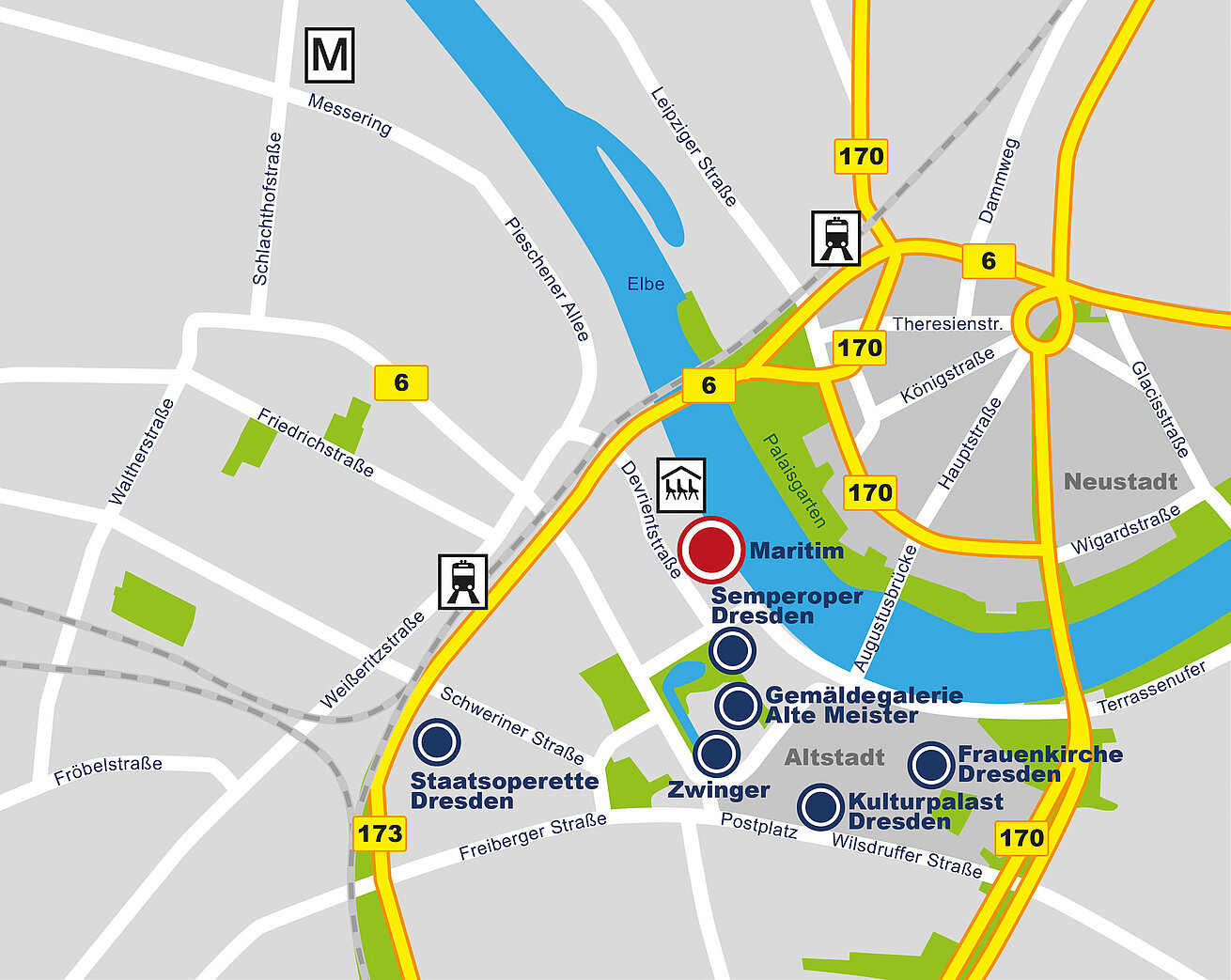 Vía de acceso Maritim Hotel Dresden
