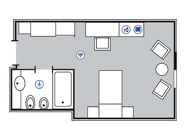 Plan de la chambre Superior | Maritim Hotel Bonn