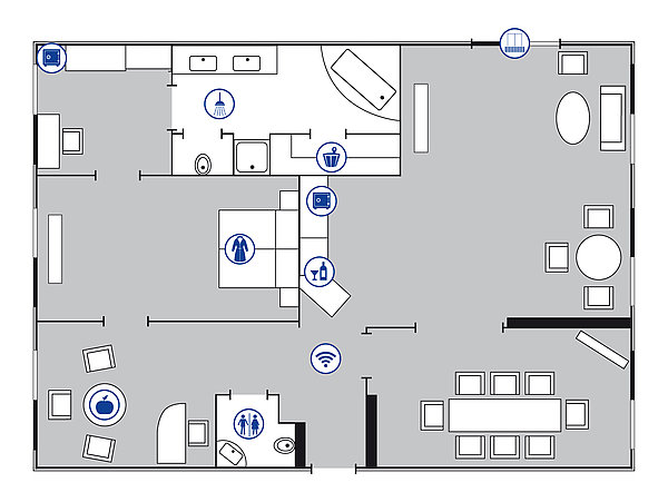 Room floor plan Presidential suite | Maritim proArte Hotel Berlin