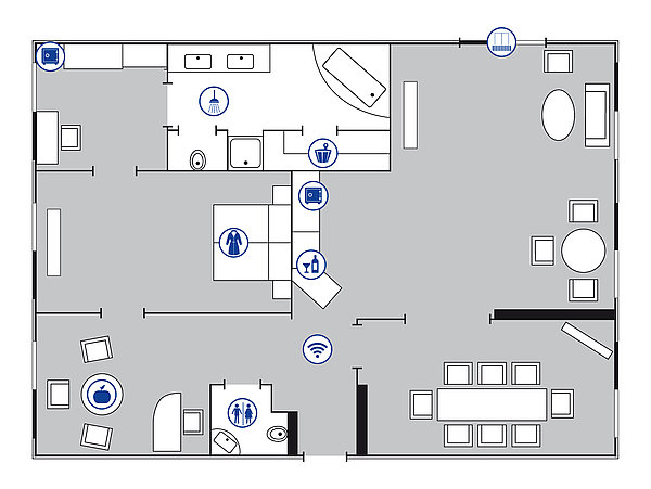 Planimetria della camera Suite Presidenziale | Maritim proArte Hotel Berlin