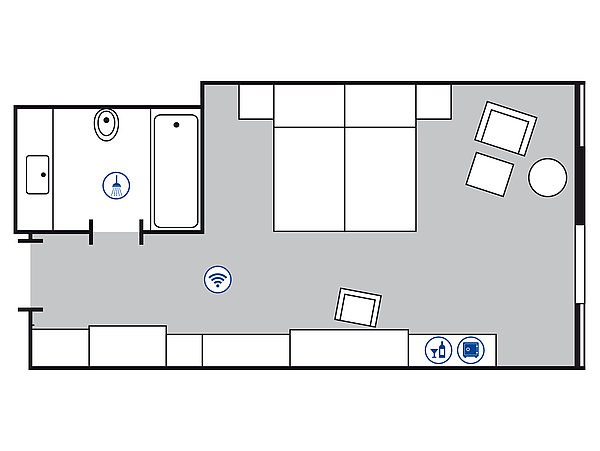 Room floor plan Comfort room | Maritim Hotel Stuttgart