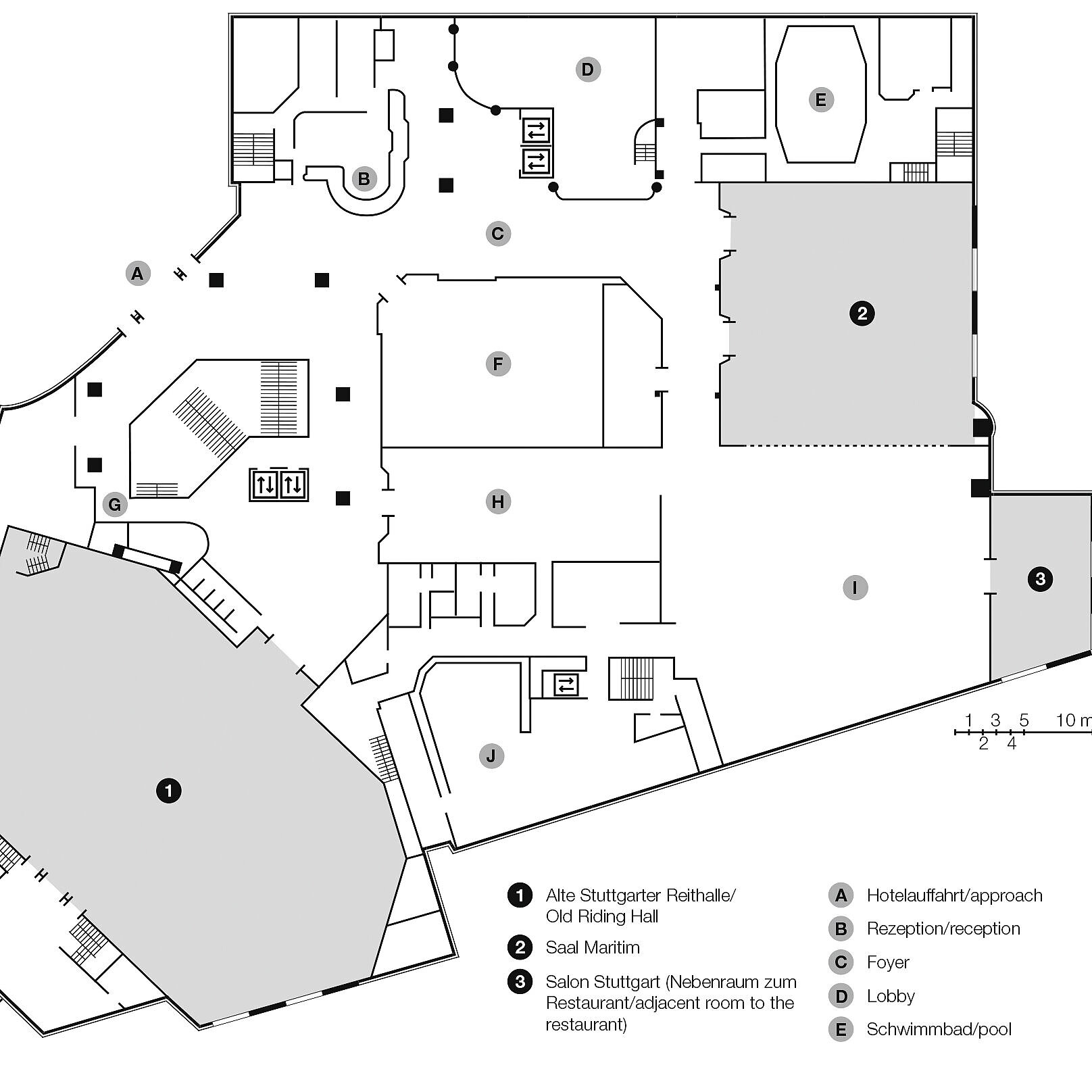 Plano de construcción, ala de negocios | Maritim Hotel Stuttgart