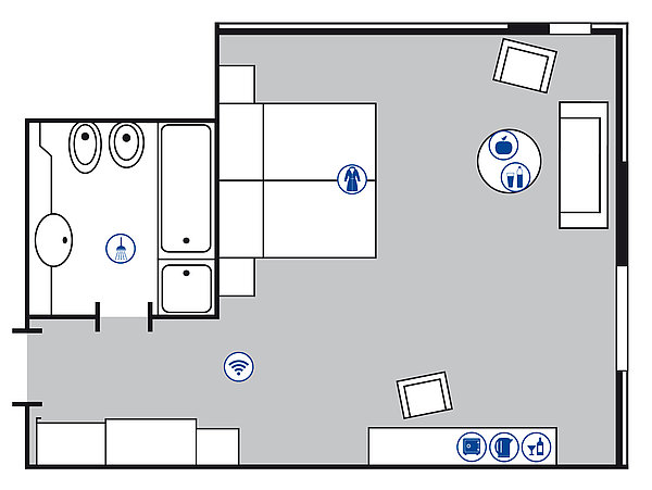 Room floor plan Studio | Maritim Hotel Magdeburg