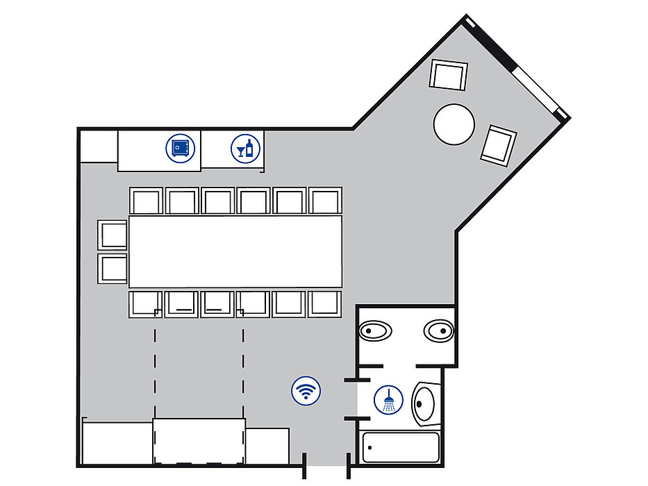 Planimetria della camera Suite per conferenze | Maritim Airport Hotel Hannover