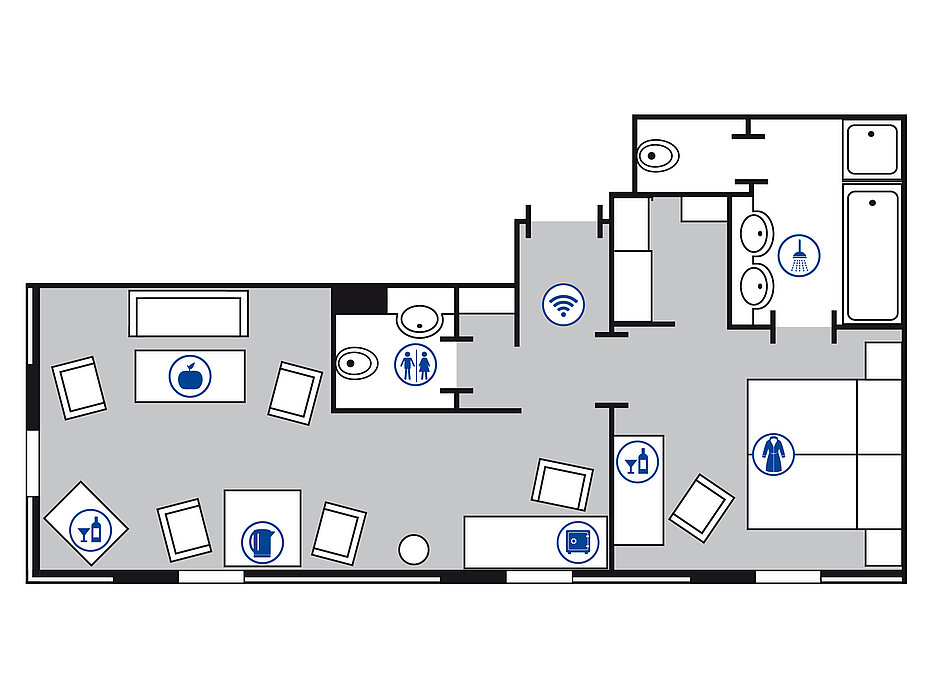 Plano de la habitación Suite | Maritim Hotel am Schlossgarten Fulda