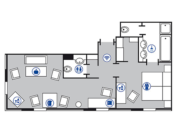 Zimmergrundriss Suite | Maritim Hotel am Schlossgarten Fulda