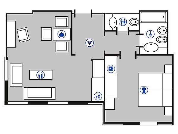 Room floor plan Junior suite | Maritim Hotel Bad Wildungen
