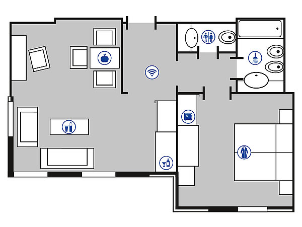 Zimmergrundriss Junior Suite | Maritim Hotel Bad Wildungen