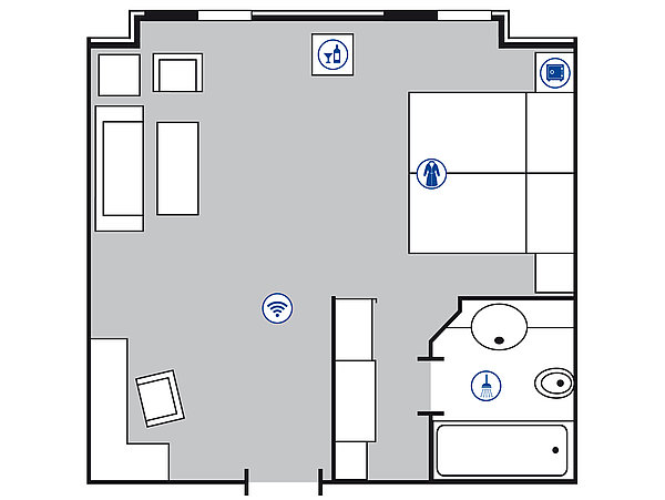 Room floor plan Superior room | Maritim Hotel Mannheim