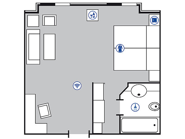 Plano de la habitación Superior | Maritim Hotel Mannheim