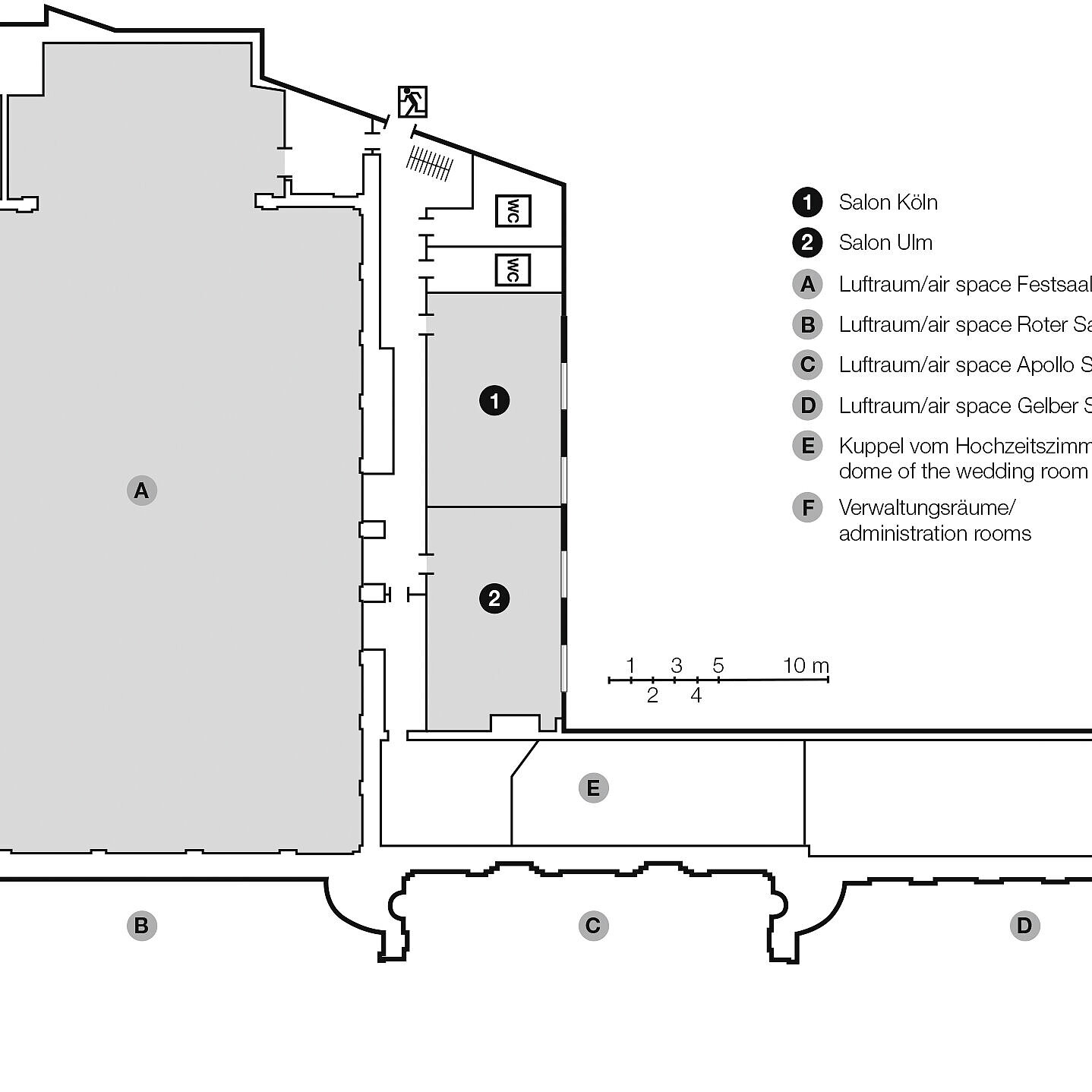 Plano de construcción, piso superior | Maritim Hotel am Schlossgarten Fulda
