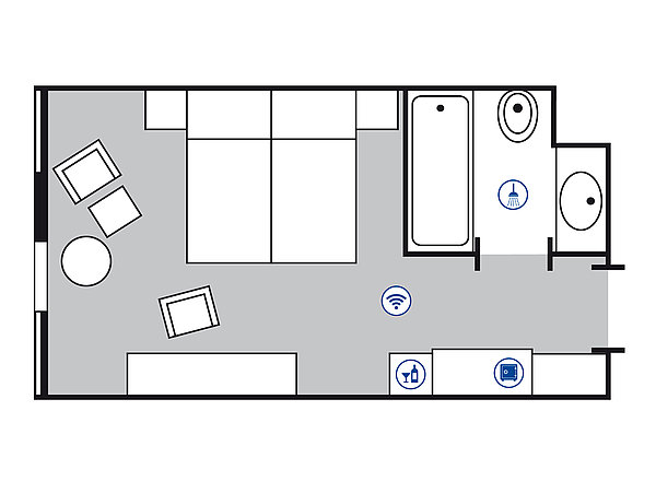 Plan de la chambre Comfort | Maritim Hotel München