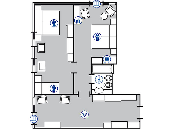 Room floor plan Family suite | Maritim TitiseeHotel