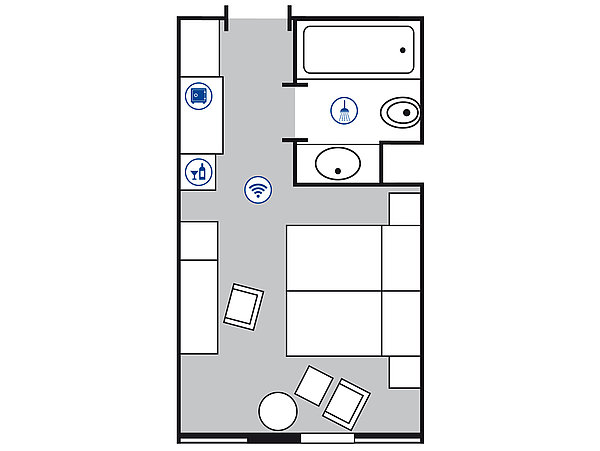 Room floor plan Classic room | Maritim Hotel München