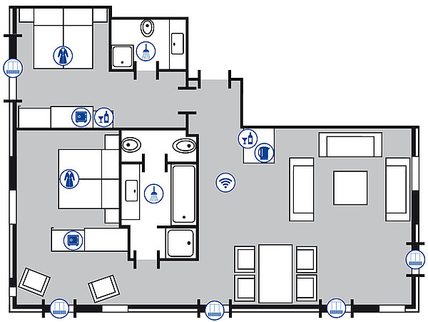 Zimmergrundriss Luxus Suite | Maritim Hotel Köln