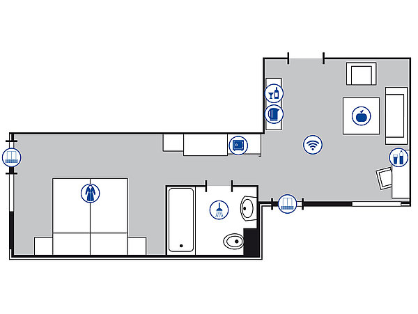 Planimetria della camera Suite Junior | Maritim Hotel Bad Salzuflen