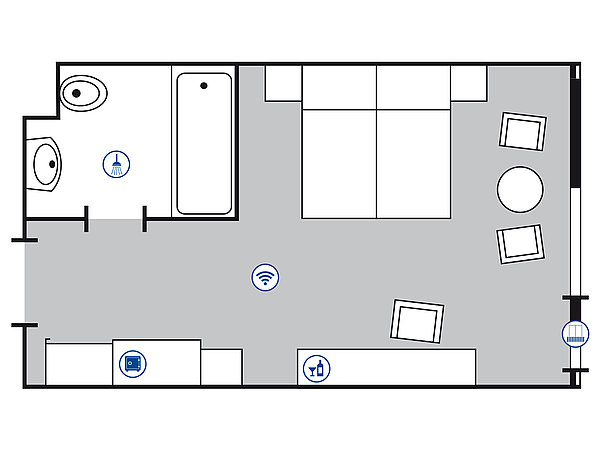 Zimmergrundriss Comfort Zimmer | Maritim Hotel Bad Salzuflen