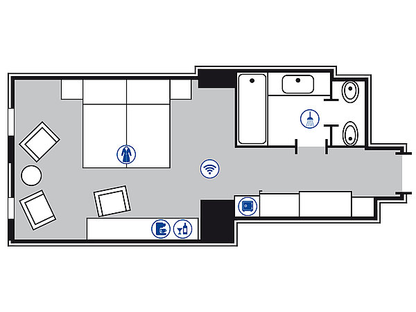 Zimmergrundriss Superior Zimmer | Maritim Hotel & Internationales Congress Center Dresden