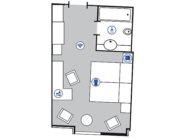 Room floor plan Comfort room | Maritim Hotel Mannheim