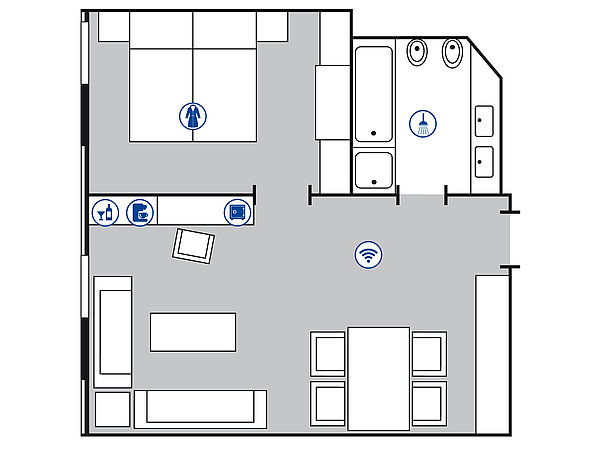 Planimetria della camera Suite Junior | Maritim Hotel Stuttgart