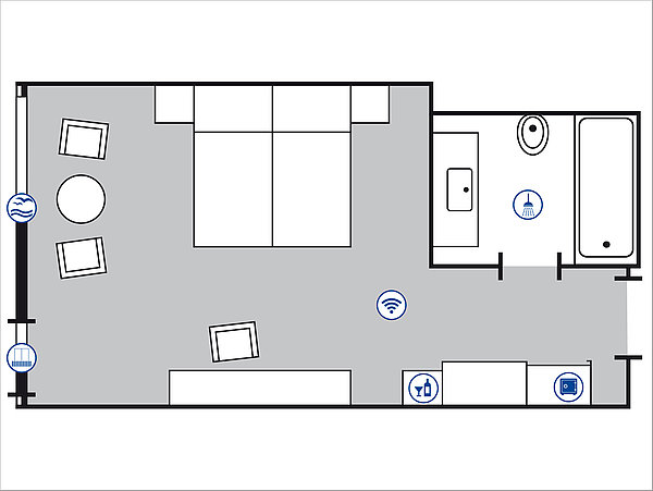 Plano de la habitación Comfort | Maritim Strandhotel Travemünde