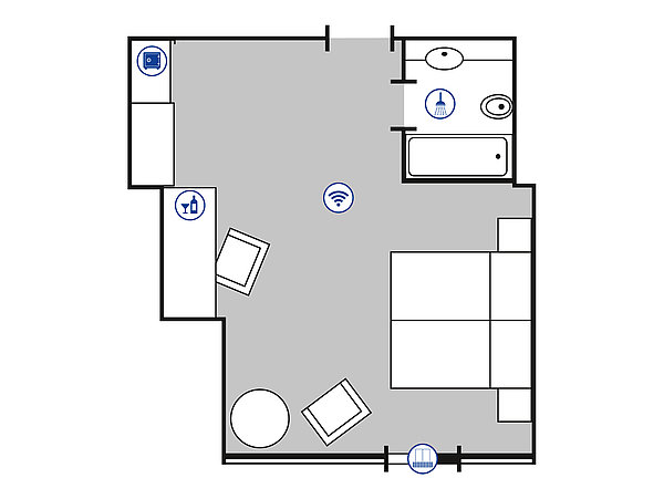 Room floor plan Comfort room | Maritim Hotel Bad Wildungen