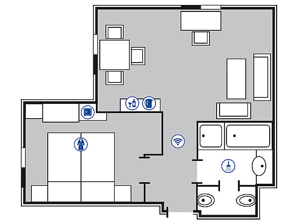 Zimmergrundriss Superior Eckzimmer | Maritim Hotel Bremen