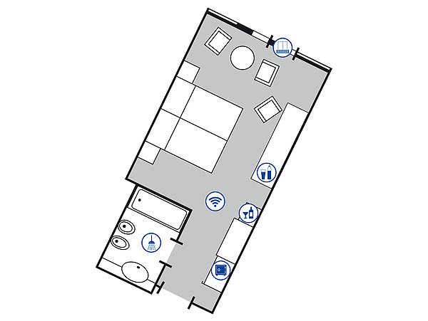 Plano de la habitación Habitación Superior | Maritim Hotel Würzburg
