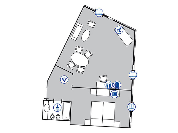 Plano de la habitación Grand Suite | Maritim Hotel Würzburg