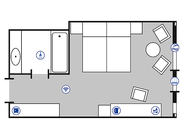 Zimmergrundriss Superior Zimmer | Maritim Hotel Bellevue Kiel