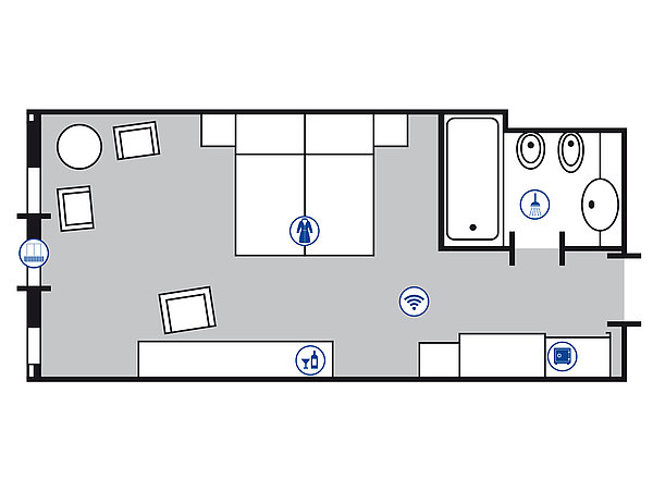 Planimetria della camera Comfort | Maritim TitiseeHotel