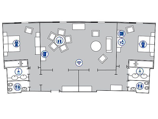 Zimmergrundriss Präsidentensuite | Maritim Airport Hotel Hannover