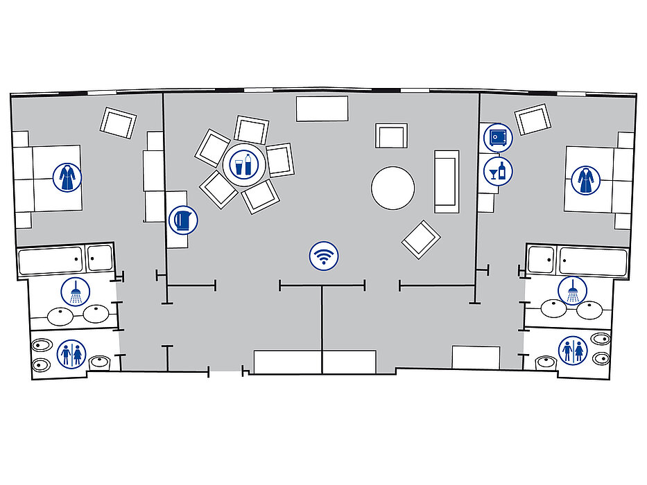 Planimetria della camera Suite Presidenziale | Maritim Airport Hotel Hannover