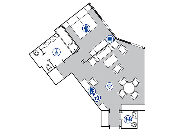 Room floor plan Classic suite | Maritim Hotel Stuttgart