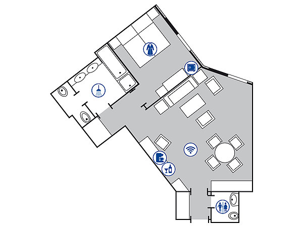 Plano de la habitación Suite Classic | Maritim Hotel Stuttgart